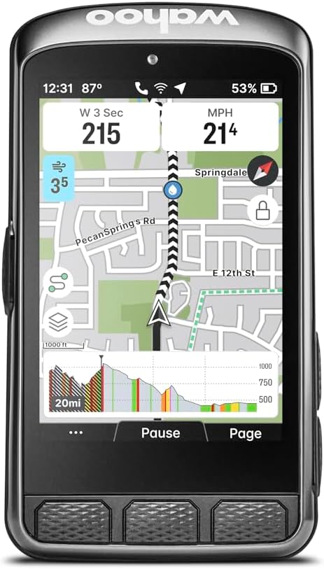 Ciclocomputador GPS Wahoo ELEMNT ACE con Pantalla Táctil – Negro